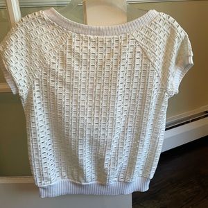 Cute cotton white short sleeve top with cutouts